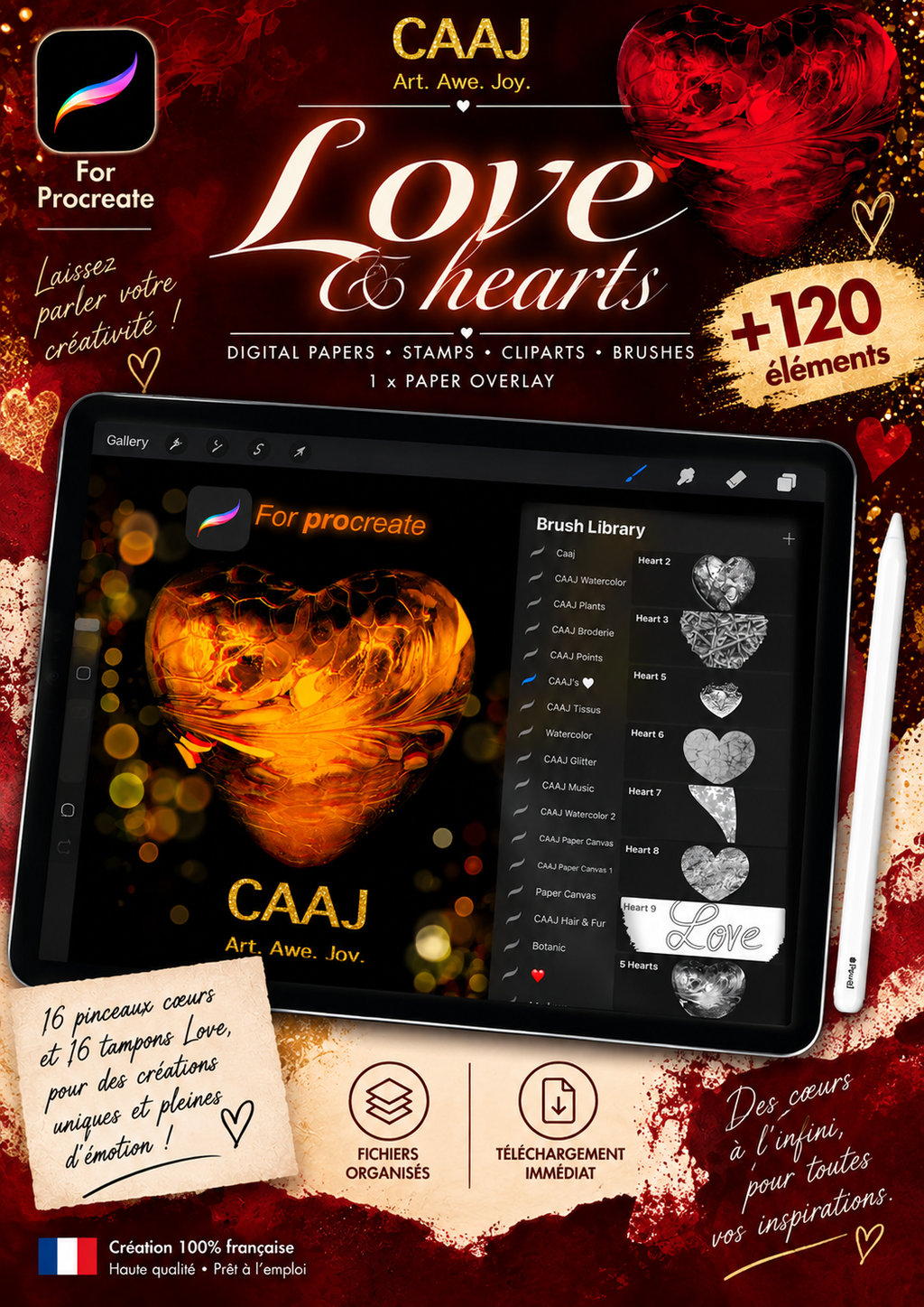✨ Love & Hearts - 120+ outils créatifs pour Procreate