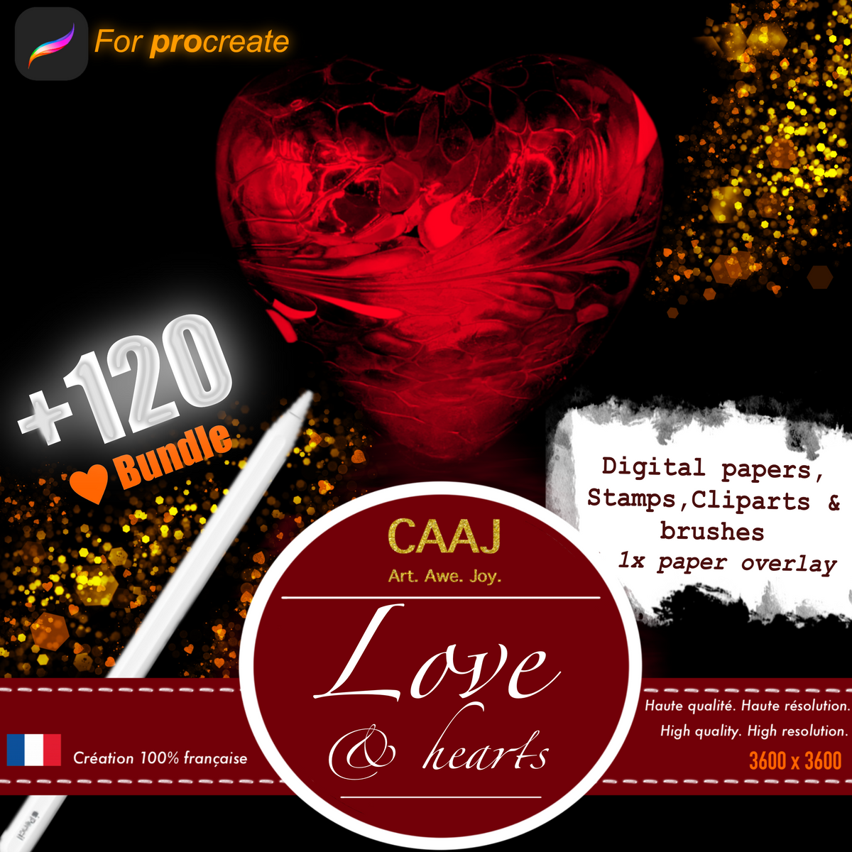 ✨ Love & Hearts - 120+ outils créatifs pour Procreate
