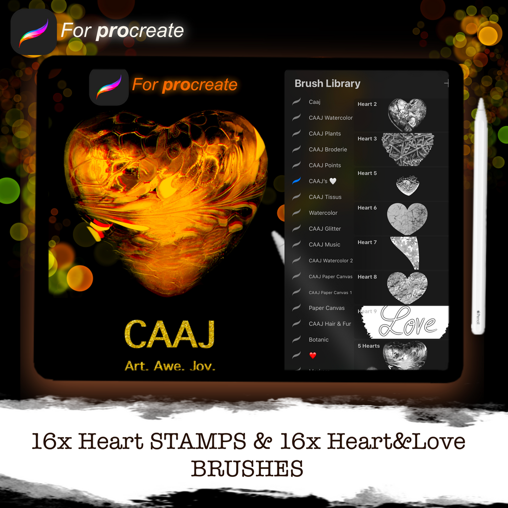 ✨ Love & Hearts - 120+ outils créatifs pour Procreate