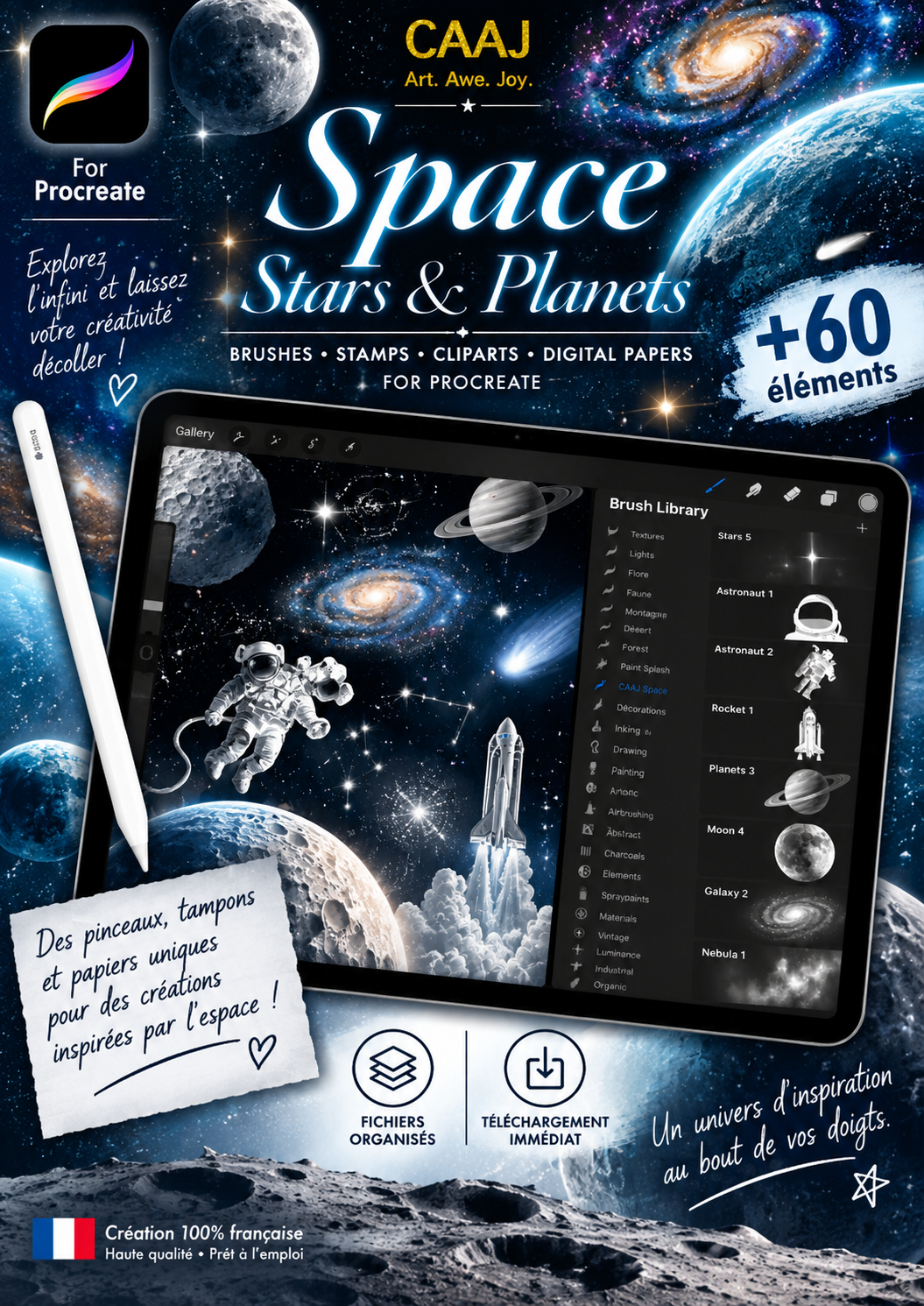 ✨ Space, stars & Planets – 60+ Outils de Création Digitale inspirés de l’Espace