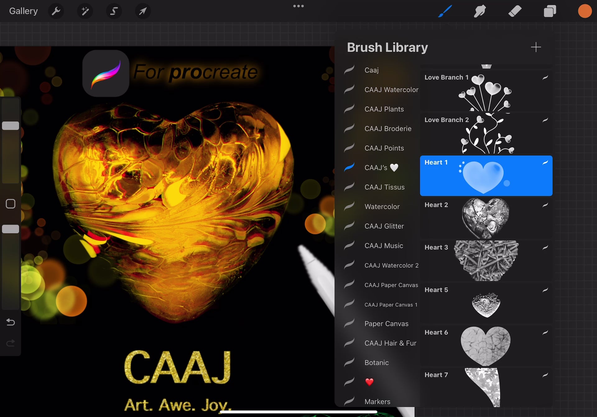✨ Love & Hearts - 120+ outils créatifs pour Procreate